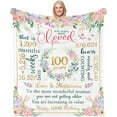 thumbnail image 1 of LHSHID 100th Birthday Decorations for Women 100th Birthday Gifts for Women Best 100th Birthday Gifts Happy 100th Birthday Decorations for Her Wife Sister Friend Soft Throw Blanket 30"x40", 1 of 7