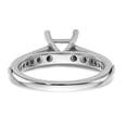 thumbnail image 5 of Solid 14K White Gold Diamond Side-Stones with CZ Cubic Zirconia Center Stone Engagement Ring Size 7, 5 of 8