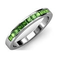 thumbnail image 3 of Green Garnet 2mm 11 Stone Channel Set Wedding Band 0.55 cttw in 18K White Gold.size 8.5, 3 of 7