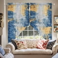 thumbnail image 2 of Abstract Blend Effect Swag Curtain Valance for Windows, Retro Blue Yellow Gradient Window Treatments Short Swag Topper for Kitchen Windows Bathroom Bedroom, 28"x36", 2 of 8