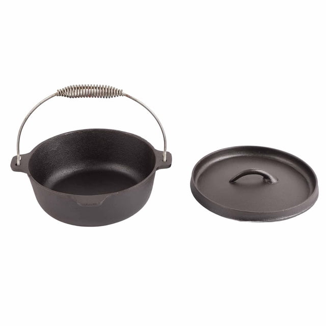 Fyearfly Marmite de Camping, Marmite en Fonte Pré-assaisonnée avec Couvercle pour Pique-Nique, Randonnée, Barbecue.