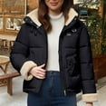 thumbnail image 5 of Women's New Fashion Short Puffer Jacket, Korean Style Loose Fit Winter Coat with Large Fur Collar, Thicken Warm Quilted Outerwear for Daily Use, Comfortable Casual Jacket Black XL, 5 of 9