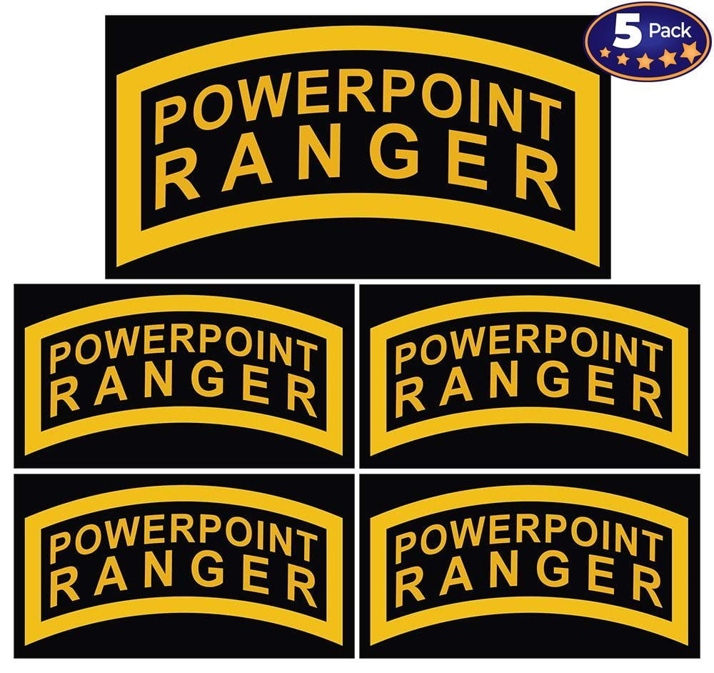 POWERPOINT RANGER Bumper Sticker 5 Pack. Are You a Microsoft Office