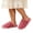 Hot Pink, variant on Samdudou House Slippers for Women Fuzzy Striped Pattern Closed Toe Slip On Plush Warm Indoor Bedroom Flat Footwear for Daily Home Lounging