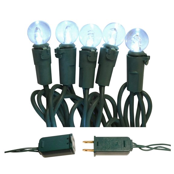 LumaBase Electric String Lights with LED Globes (Cool White)