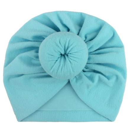 

Toddler Baby Boys Girls Cap Solid Cotton Knotted Elastics Turban Hat Knit Hats for Newborns