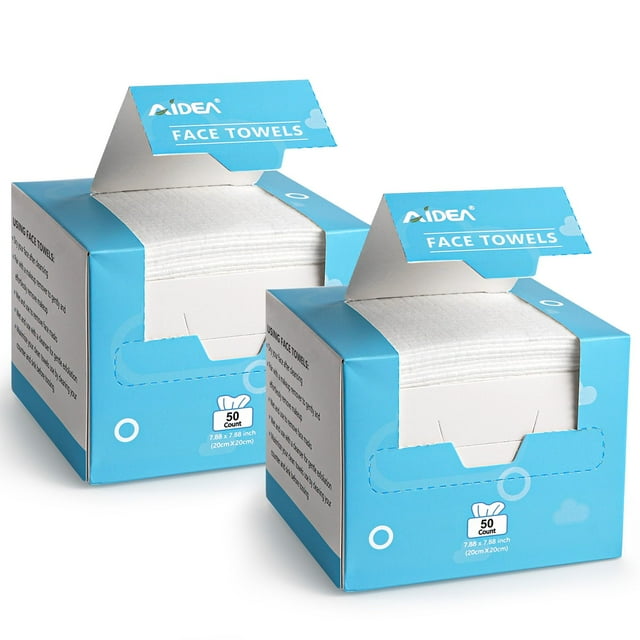 Toallas faciales desechables AIDEA de 100 unidades (2 cajas) para piel sensible