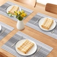 thumbnail image 2 of REGALWOVEN Rectangle Placemats Set of 6 Plastic Placemats for Kitchen Dining Washable Heat Resistant Table Placemats Wipeable Table Mat Black 17.7x11.8inch, 2 of 6