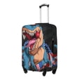 thumbnail image 2 of Xecao Blue Dinosaur print Elastic Luggage Cover, with double-sided print , is perfect for travel, business, and daily use, 2 of 9