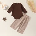 thumbnail image 4 of GCETTIC Toddler Baby Christmas Thanksgiving Outfit Boy Girl Fall Turkey/Truck T-Shirt Plaid Pants 2Pcs Winter Clothes 0-3 Months, 4 of 6
