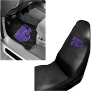 NCAA Kansas State 2 pc Front Floor Mats and Kansas State Car Seat Cover Value Bundle