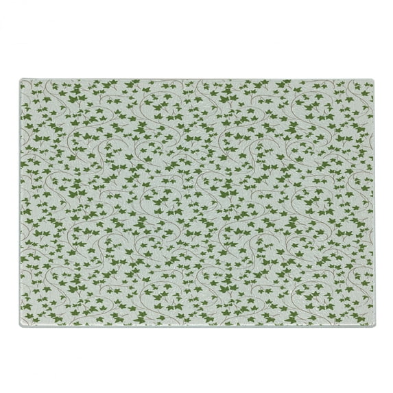 Vines Cutting Board, Colorful Grape Leaves Branches Ivy Rhythmic Garden Theme Illustration, Decorative Tempered Glass Cutting and Serving Board, in 3 Sizes, by Ambesonne