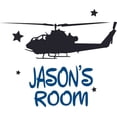 thumbnail image 2 of Helicopter Chopper Stars Plane Cartoon Customized Wall Decal - Custom Vinyl Wall Art - Personalized Name - Baby Girls Boys Kids Bedroom Wall Decal Room Decor Wall Stickers Decoration Size (18x20 inch), 2 of 2