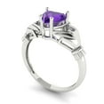 thumbnail image 2 of 1.05 ct Heart Cut Natural Amethyst Claddagh Engagement Ring for Women in 18K White Gold, 2 of 5