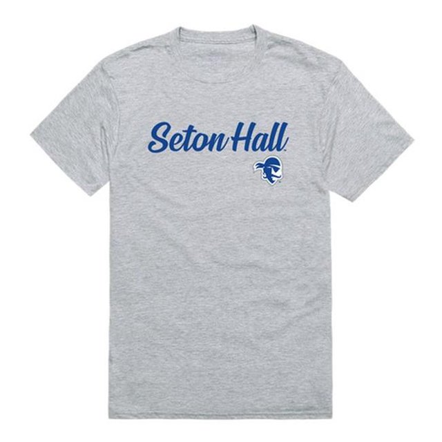 W Republic 554-147-HGY-05 Seton Hall University Script T-Shirt, Heather Grey - 2XL