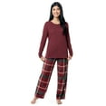 thumbnail image 6 of Fruit of the Loom Women's Beyond Soft Long Sleeve Top & Fleece Bottom Pajama Set, Sizes S-4X, 6 of 6