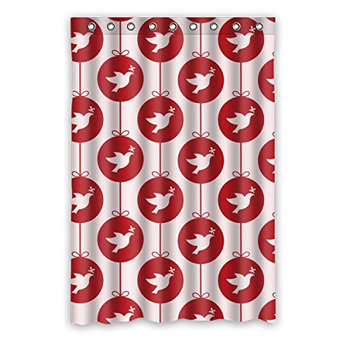Cortina de ducha ABPHQTO Pájaro Rojo Dibujos Animados Impermeable 120x180 cm