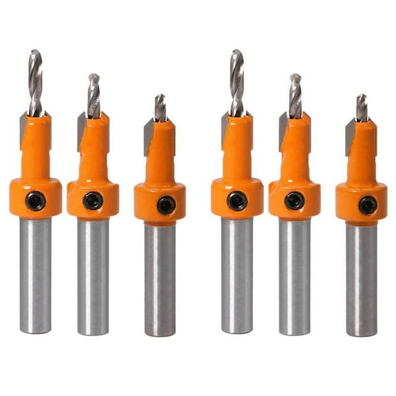 6 Pcs Countersink Drill Bit Set Wood Hole Drill Bit Timber Wood Working Drill Bits with Hex Key for Wood Screw Cutter