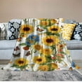 thumbnail image 2 of ONETECH Sunflower Blanket Sunflower Gifts for Women Throw Blanket,Sunflower Gifts Bedding Decor White Throw Blanket,Sunflower Stuff Decorations Warm Soft Sherpa Thick Blanket for Bed Sofa Office, 2 of 6