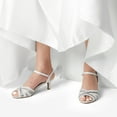thumbnail image 5 of BURUDANI Women'S Summer Open Toe Low Heels Sandals Fashion Ankle Strap Party Dress Sandals SILVER Size 11, 5 of 8
