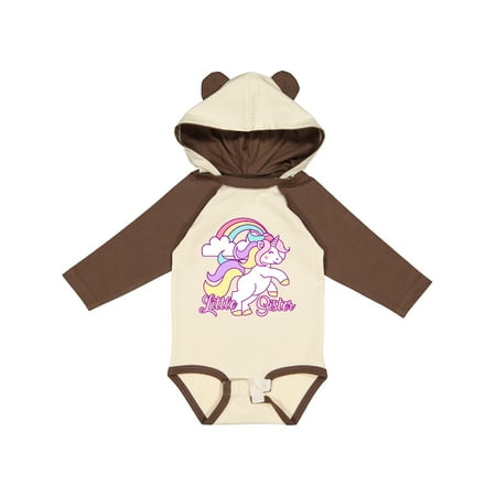 

Inktastic Little Sister Unicorn Gift Baby Girl Long Sleeve Bodysuit
