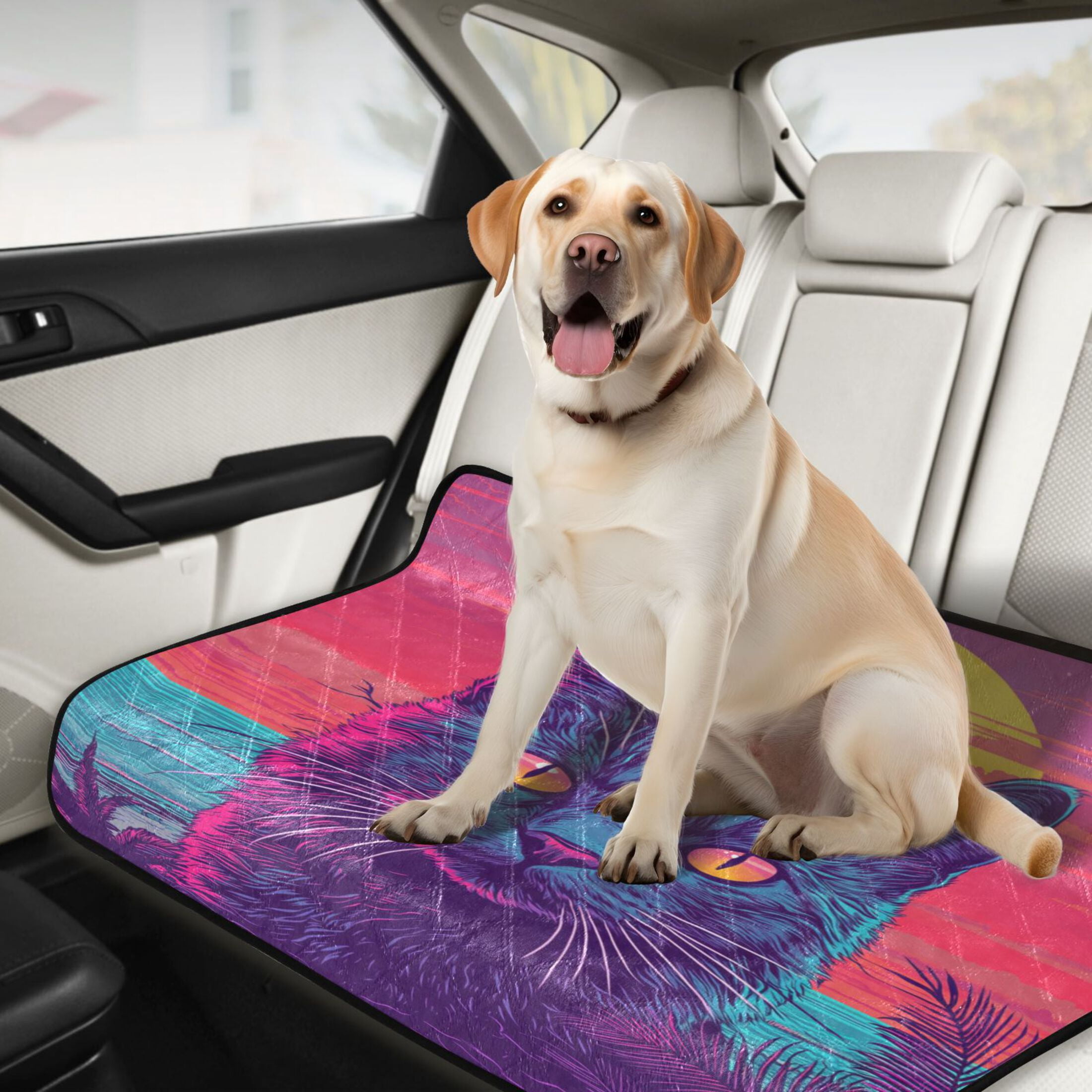 Qxltty Cat before Sunset Cat litter Pads Pet Set of 3 Diaper Mats Center Anti-leakage Layer Absorbent Soft and Comfortable