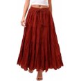 thumbnail image 2 of Sunzeyvora Women’s 100% Cotton Tiered Maxi Skirt with Pockets & Drawstring Waist, 2 of 5
