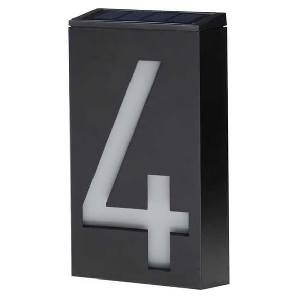 Yuarrent Luz de placa de puerta solar digital Lámpara desenchufada Tienda Led Paisaje Casa Iluminación y accesorios Número 4