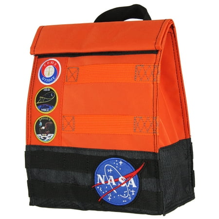 NASA Orange Space Suit Design With Apollo Patches Insulated Lunch Box Bag Tote