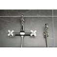 thumbnail image 4 of Kingston Brass KS2446PXBS Heritage Double-Handle Wall-Mount Bridge Kitchen Faucet with Brass Sprayer, Polished Nickel, 4 of 7