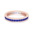 thumbnail image 3 of AFFY Round Shape Simulated Blue Sapphire Full Eternity Band Ring In 14K Rose Gold Over Sterling Silver, Ring Size-11.5, 3 of 6