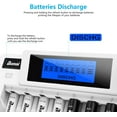 thumbnail image 5 of BONAI 8+1 Bay AA Battery Charger with LCD Display for AA AAA NiMH/NiCD 9V Rechargeable Batteries - White, 5 of 5