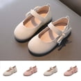 thumbnail image 1 of JDQJBZ Girl's Sandals Bow Solid Color Flat Soft Sole Princess Shoes for Big Kids Summer, 1 of 5