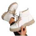 thumbnail image 4 of Tawop Womens Boots Thick Sole Lace Up Winter Waterproof Fall Snow Boots, 4 of 8