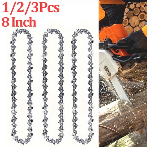 1/2/3pcs Set Of 8-inch Chainsaw Chains, Used for The Repair And Replacement Of Electric Portable Chainsaws. Suitable for Pruning, Gardening, Outdoor Activities, And Wood Cutting
