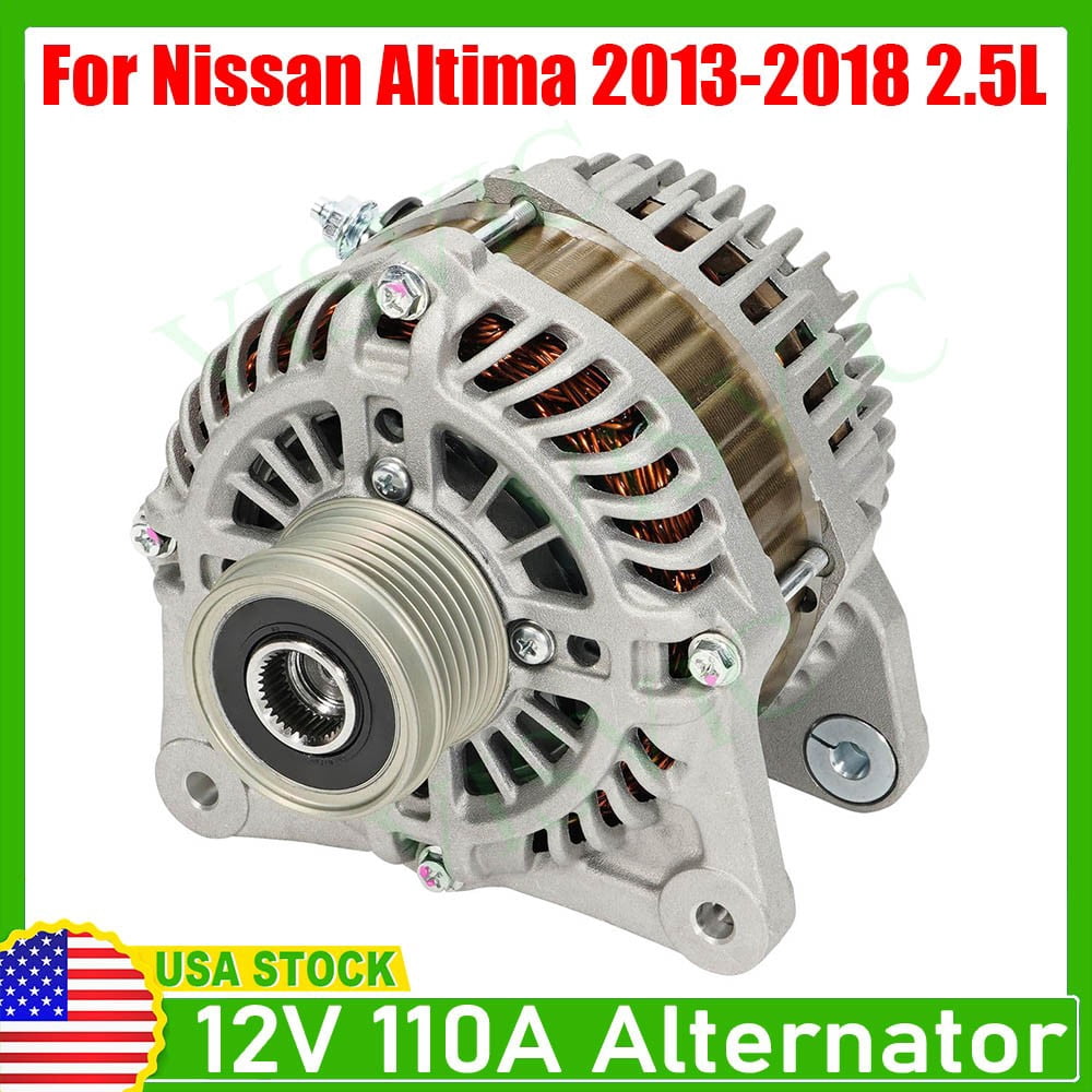 Alternator for Nissan Altima 2013-2018 Sedan L4 2.5L 110 A 12 Volt CW 6-Groove