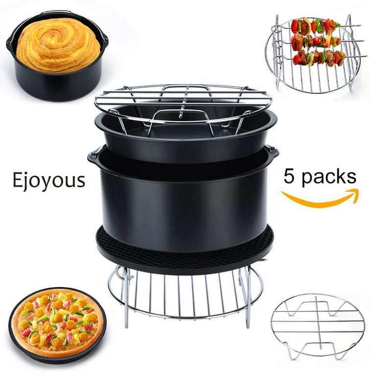 Octpeak 5 in 1 Multifunctional Air Fryer Accessories Set Kit Parts Metal  Holder Skewer Rack Cake Barrel, Air Fryer Accessories Kit, Air Fryer