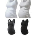 thumbnail image 5 of Yawrut Maternity 4-Piece Tank Tops Sleeveless Ruched Basic Tops Maternity Shirt Vest Mama Clothes, 5 of 9