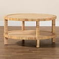 thumbnail image 5 of bali & pari Kalimantan Light Honey Rattan and Mahogany Wood Coffee Table, 5 of 8