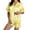 Yellow, variant on XINXIAOO Women's Pajamas Set Casual Print Short Sleeve Button Down Shirt Pajamas Shorts Set Pajamas Adult Pajamas Women Pajamas with Shorts Shorts Sleeve Womens Satin Pajamas Set Comfy Womens Pajamas