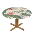 thumbnail image 2 of YFYANG Round Fitted Table Cloth, Waterproof Tropical Plant Flower Pattern Polyester Table Cover, Indoor Outdoor Decorative Tablecloths with Elastic Edge, 2 of 7