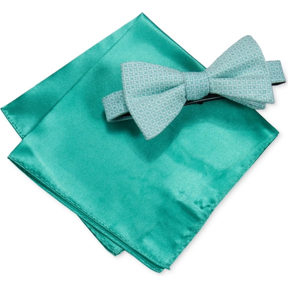 Juego de pañuelos de bolsillo para hombre Alfani pajarita autoatada verde talla única