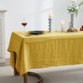 thumbnail image 6 of Rectangular Tablecloth Wrinkle Free Washable Soft Cotton Table Cloth, Decorative Fabric Table Cover for Dining Room, Indoor and Outdoor Use, 98.4 x 53 Inch Gold, 6 of 8