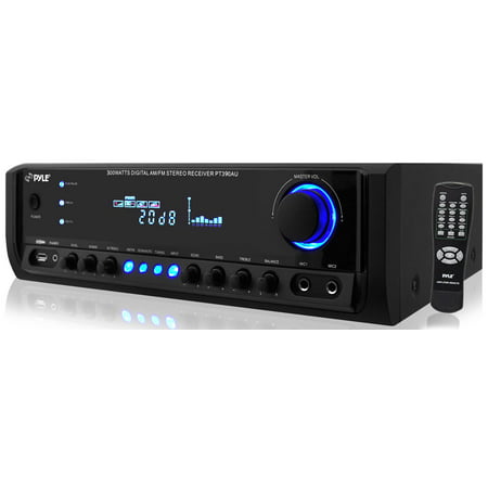 Pyle Home PT390AU 300-Watt Digital Home Stereo Receiver System with USB/SD Card Reader