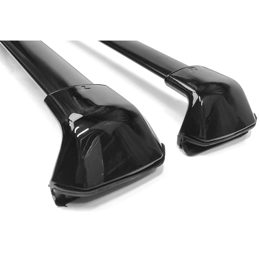 Ikon Motorsports Compatible with 12-16 Honda CRV OE Factory Style Roof Rack Cross Bar Black Polish 2Pc