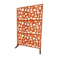 thumbnail image 4 of 6' Rusted Orange Rectangular Home Furniture Collections Geometric-Designed Decorative Squares Privacy Screen, 4 of 7