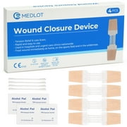 LotFancy 4 Pack Zip Stitch Sutures, Emergency Surgical Wound Closure Strips, Butterfly Bandages