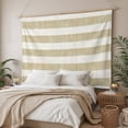 thumbnail image 3 of Cream Striped Tapestry for Bedroom Wall Hanging Tapestry, Farmhouse Vintage Brown Stripes Ceiling Backdrop Tapestries Poster Blanket Wall Decor for Teens Room Living Room Dorm 51" x 59", 3 of 8