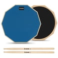thumbnail image 1 of Drum Practice Pad Donner de 12 pulgadas, azul silencioso, con baquetas, 1 of 8
