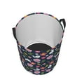thumbnail image 3 of Balery Floral Rabbit Round Laundry Basket with Handles Waterproof Freestanding Laundry Hamper for Clothes Toys in the Dorm and Family-Small, 3 of 8